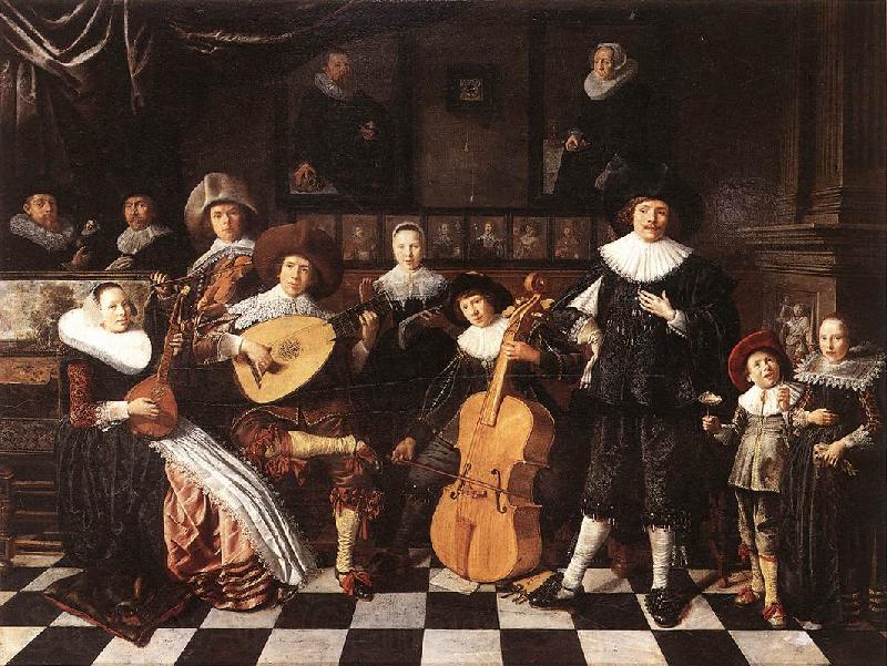 MOLENAER, Jan Miense Family Making Music ag Norge oil painting art